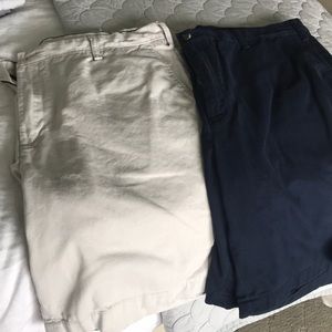 2 pairs Nautica shorts...stone and navy